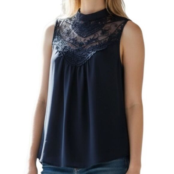 HeartSoul Tops - Heartsoul Black Lace Sleeveless Blouse Top M